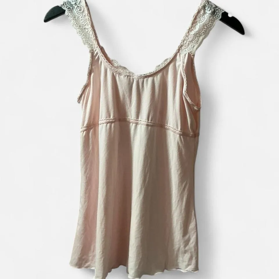 Fairy Baby Doll Lace Trim Cami Top Light Pink Sleepwear Tank Top S‎ - Image 2