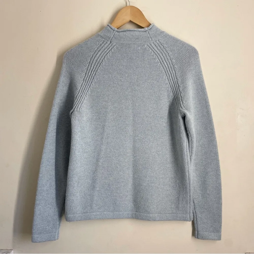 J. Crew Always 1988 Rollneck Merino Wool Sweater Blue Grey size XS - Image 2