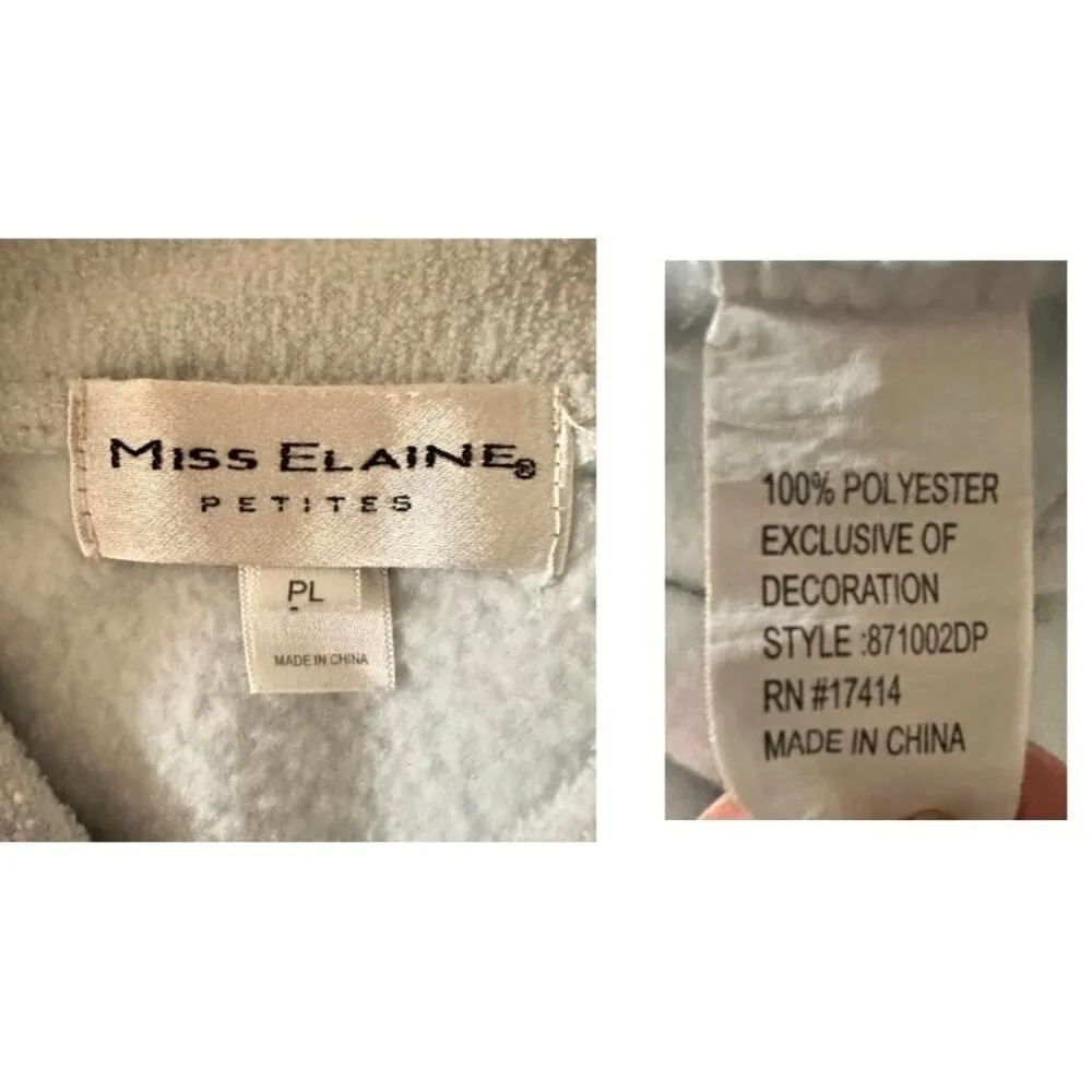 Miss Elaine Maxi Robe PL Petite Large Blue Fleece Zip Embroidered Flower… Size undefined - Image 12