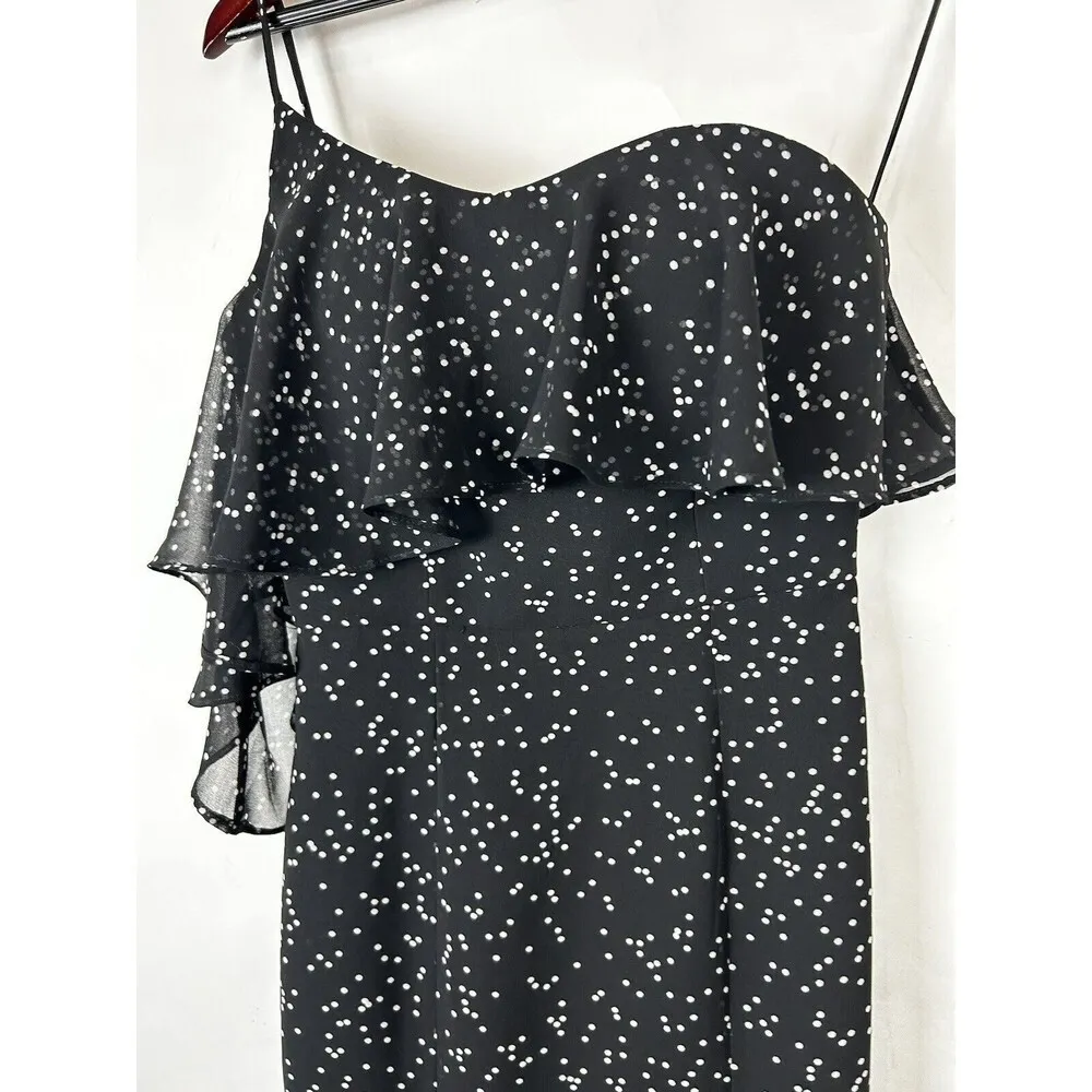 Keepsake the Label Embrace Me Black Polka Dot One-Shoulder Maxi Dress Size XS - Image 3