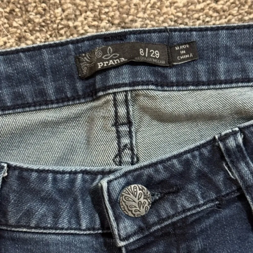 Prana Jeans Blue Stretch Blend Denim Slim Faded Medium Wash Womens 8‎ x 29 - Image 3