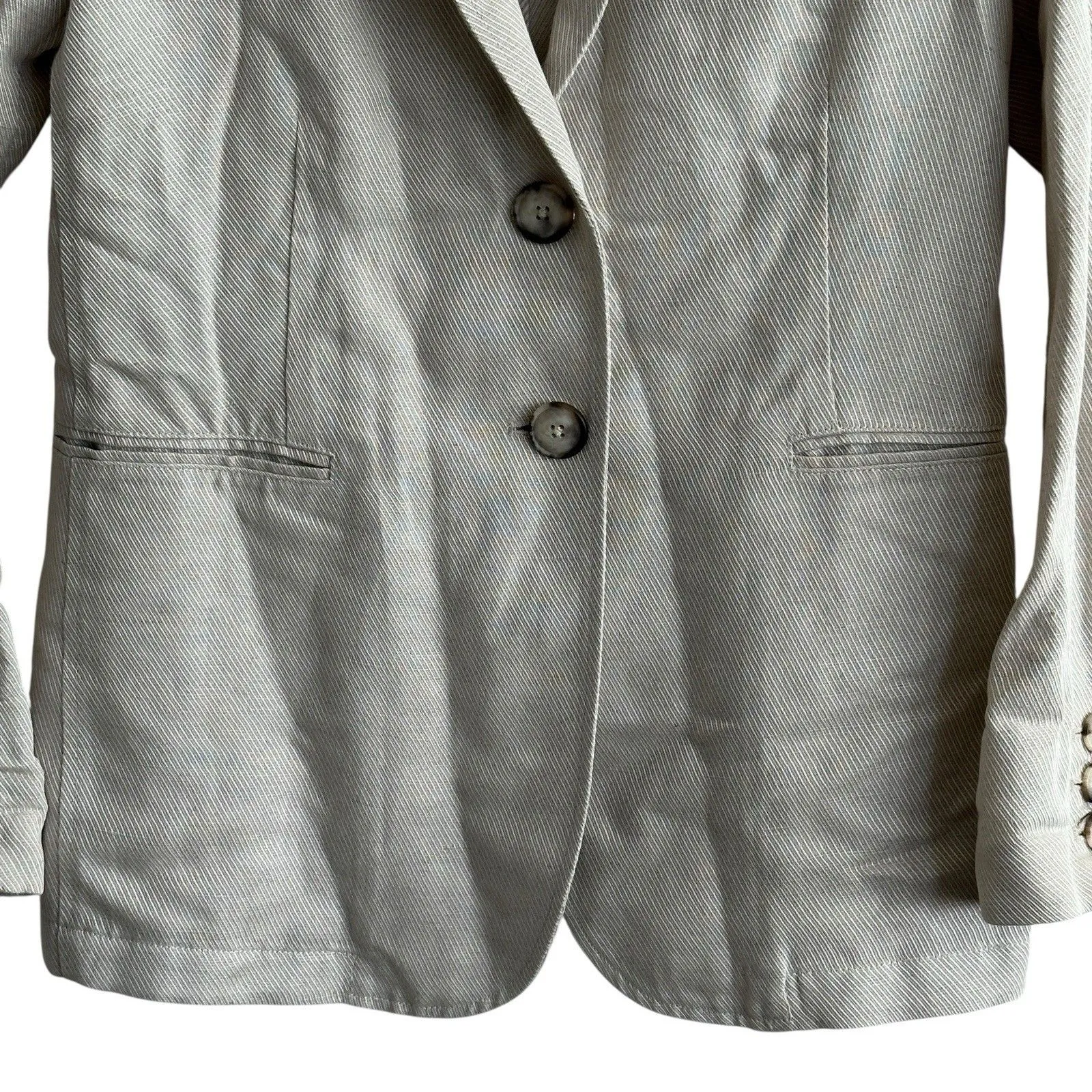 Peruvian Connection Belda Blazer Jacket Lyocell Linen Cream Classic Western 2 - Image 7