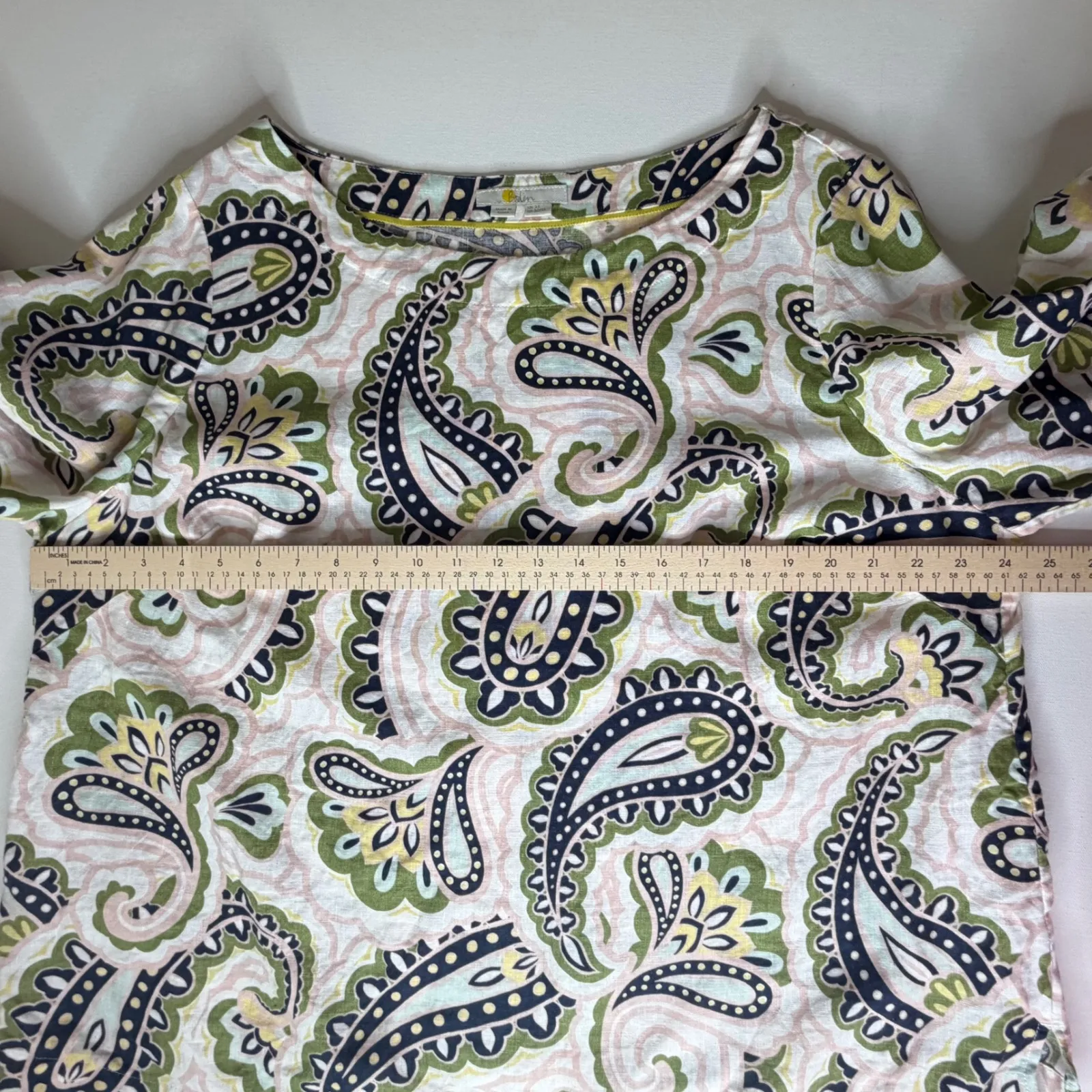 Boden Paisley Print Boat Neck 3/4 Sleeve Top Women UK 20/22 US 16/18 Pink Size undefined - Image 8