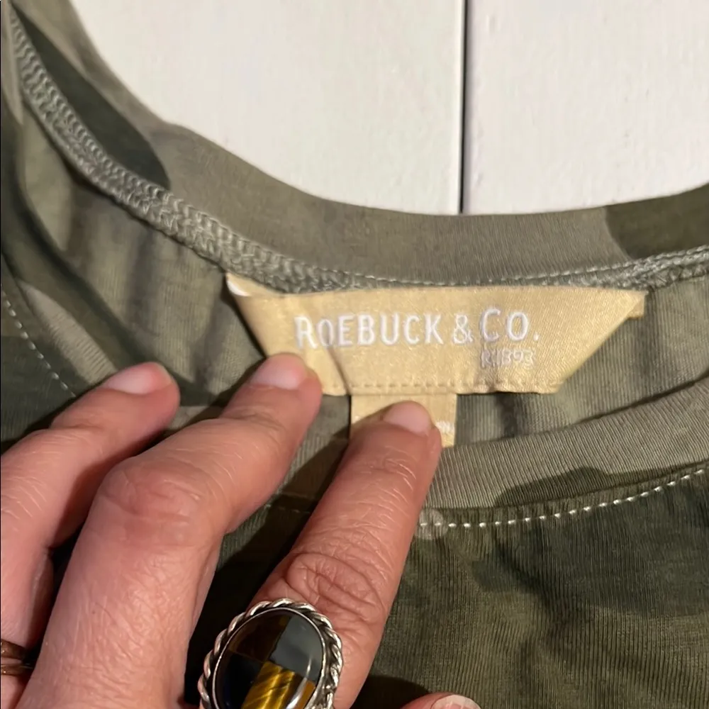 Roebuck & Co. Camo Short Sleeve Tee Green Size XL - Image 8