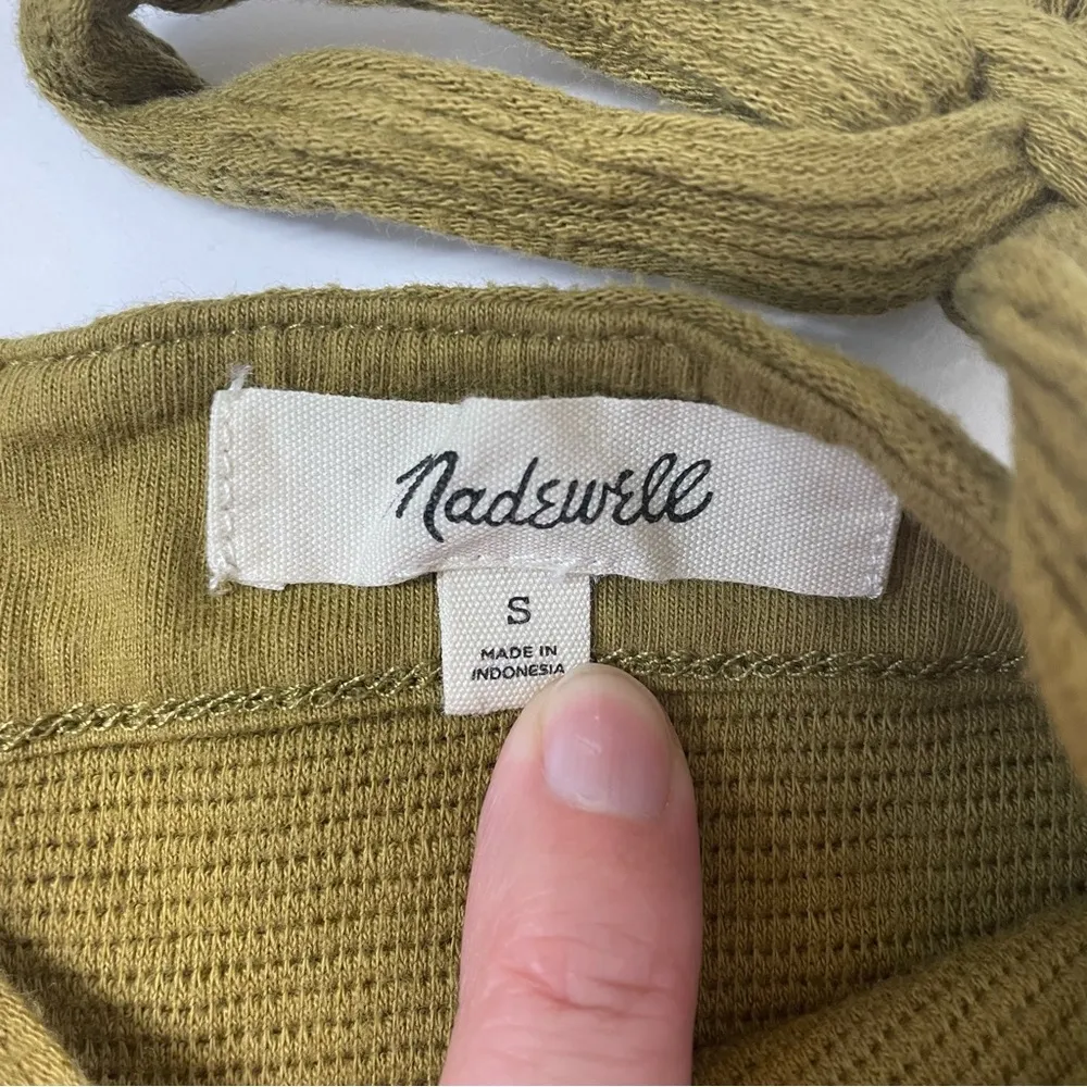 Madewell Tie Shoulder Ribbed Tank Top Spiced Olive Green Size Small - Image 5