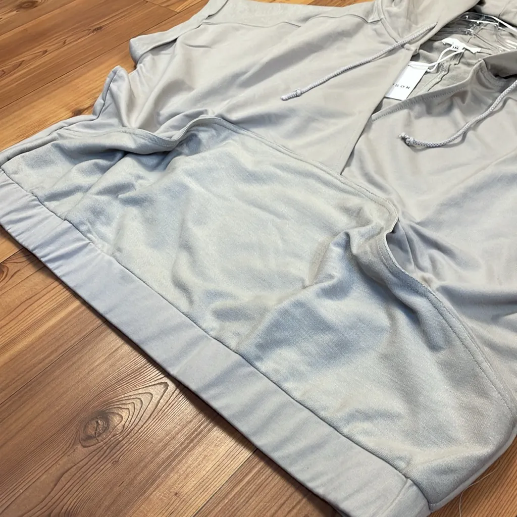 Heyson Oversized Short Sleeve Banded Waist Hooded Pullover Sweatshirt V - Image 3