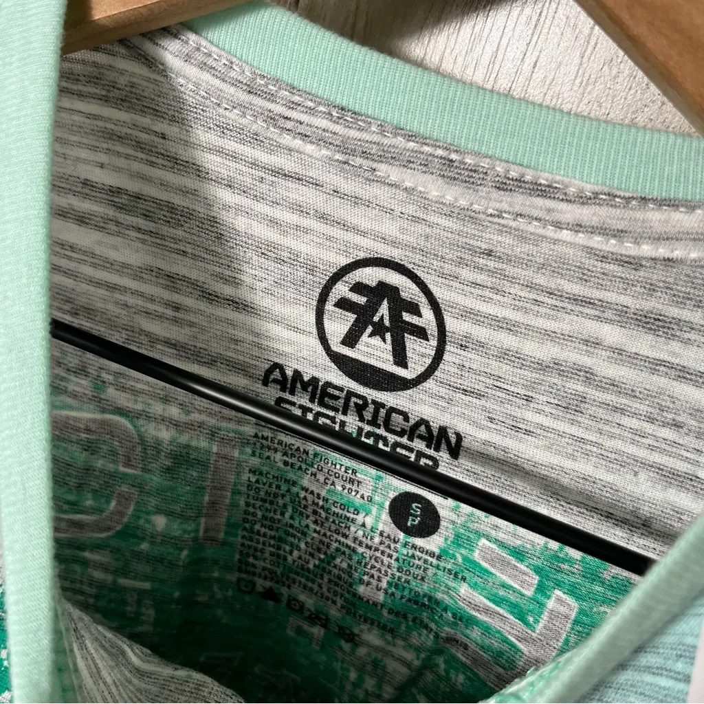 American Fighter Elmore Mint Gray Short‎ Sleeve Shirt New Womens Size Small - Image 4