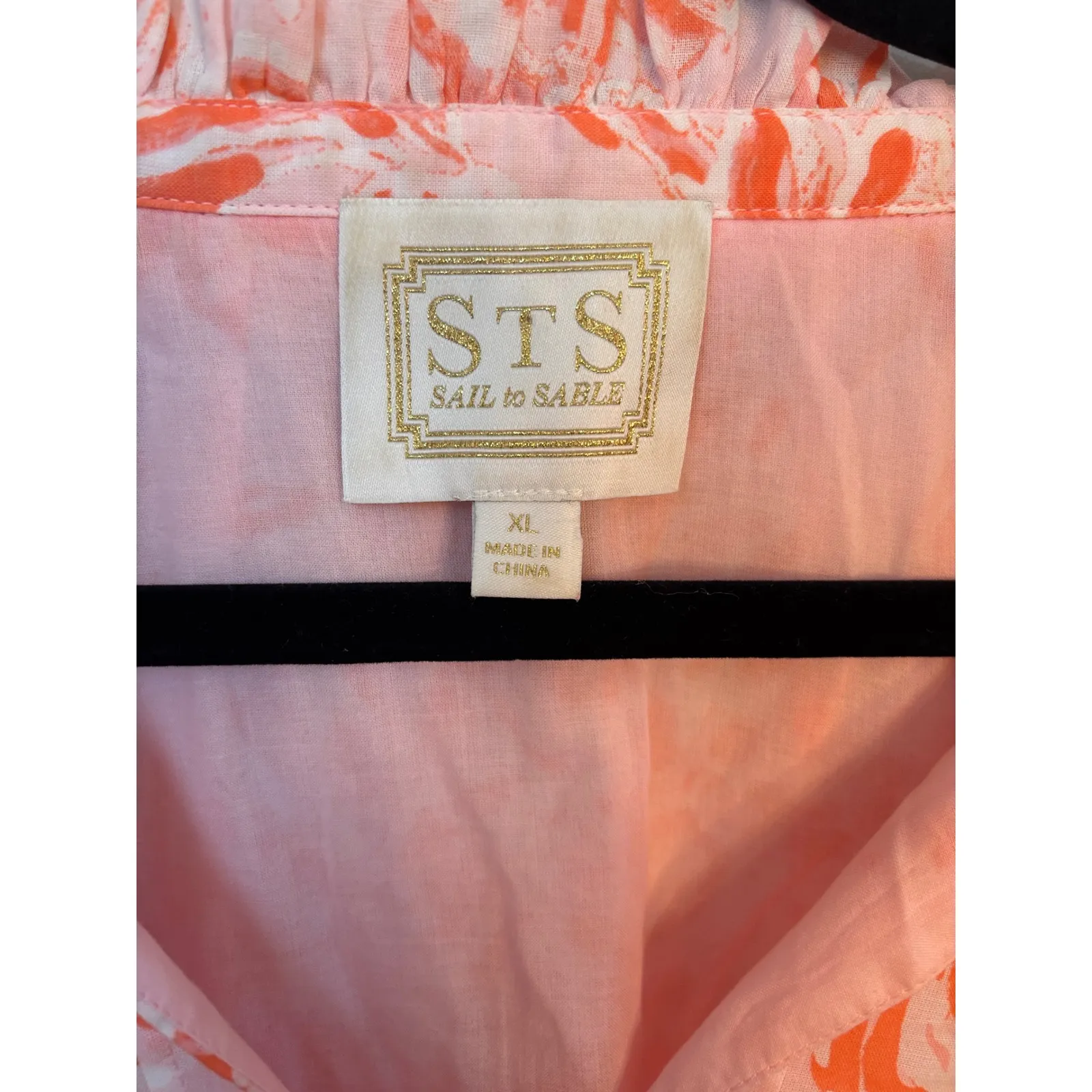 STS Sail to Sable Womens XL‎ Floral Tassel Trim Long Sleeve Blouse Top Pink - Image 3