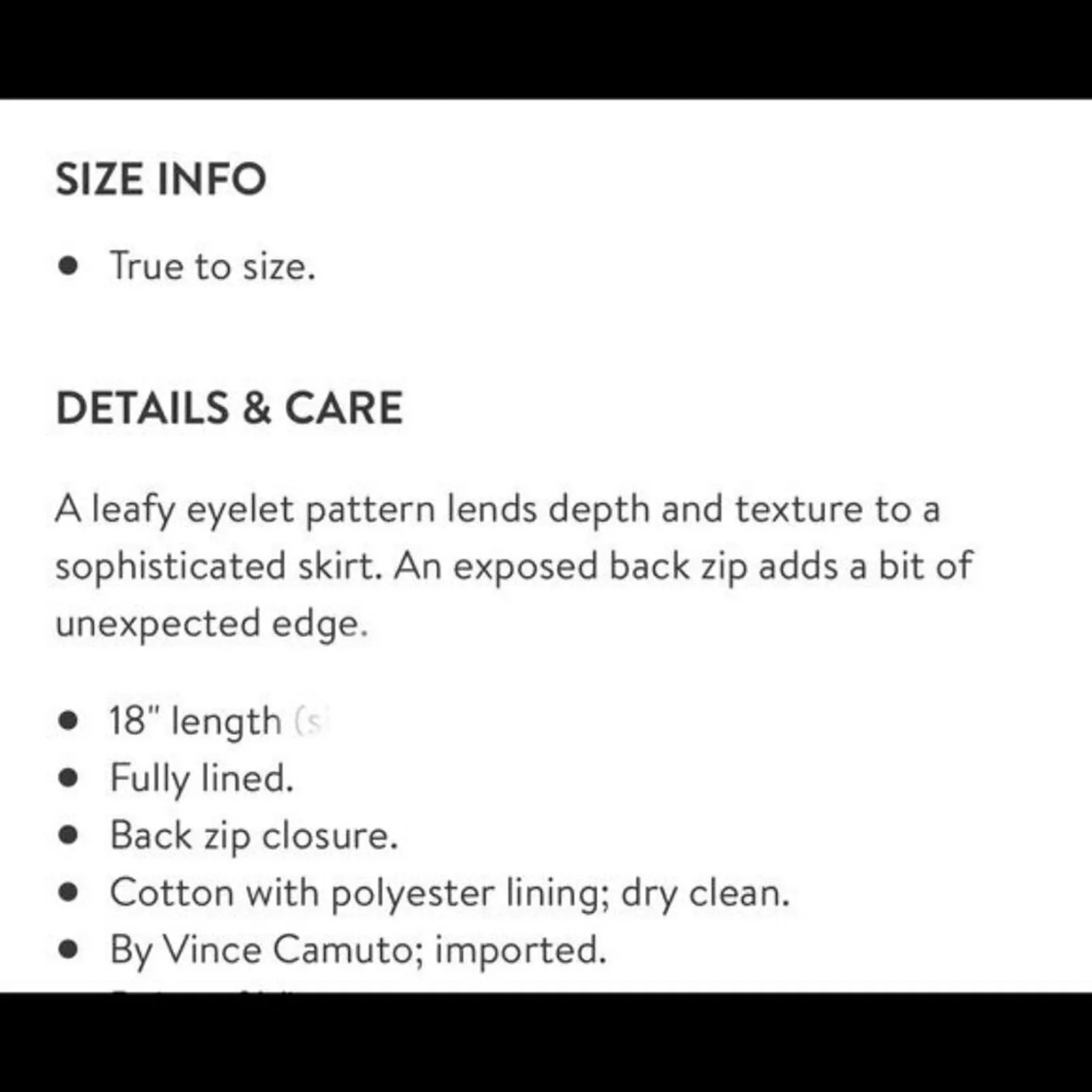 VINCE CAMUTO Leaf Eyelet Skirt Size 4 - Image 6