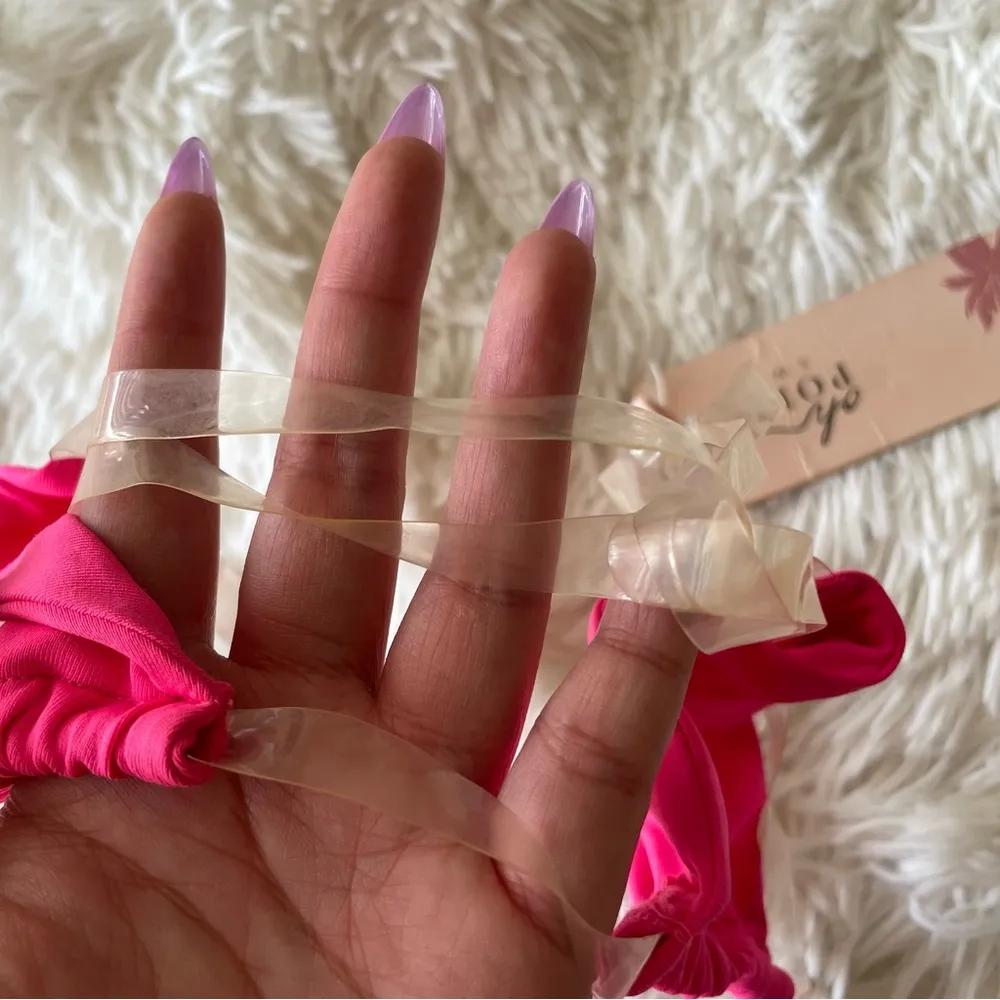 NWT Oh Polly Skinny Dipping micro bikini set in hot pink - Image 3