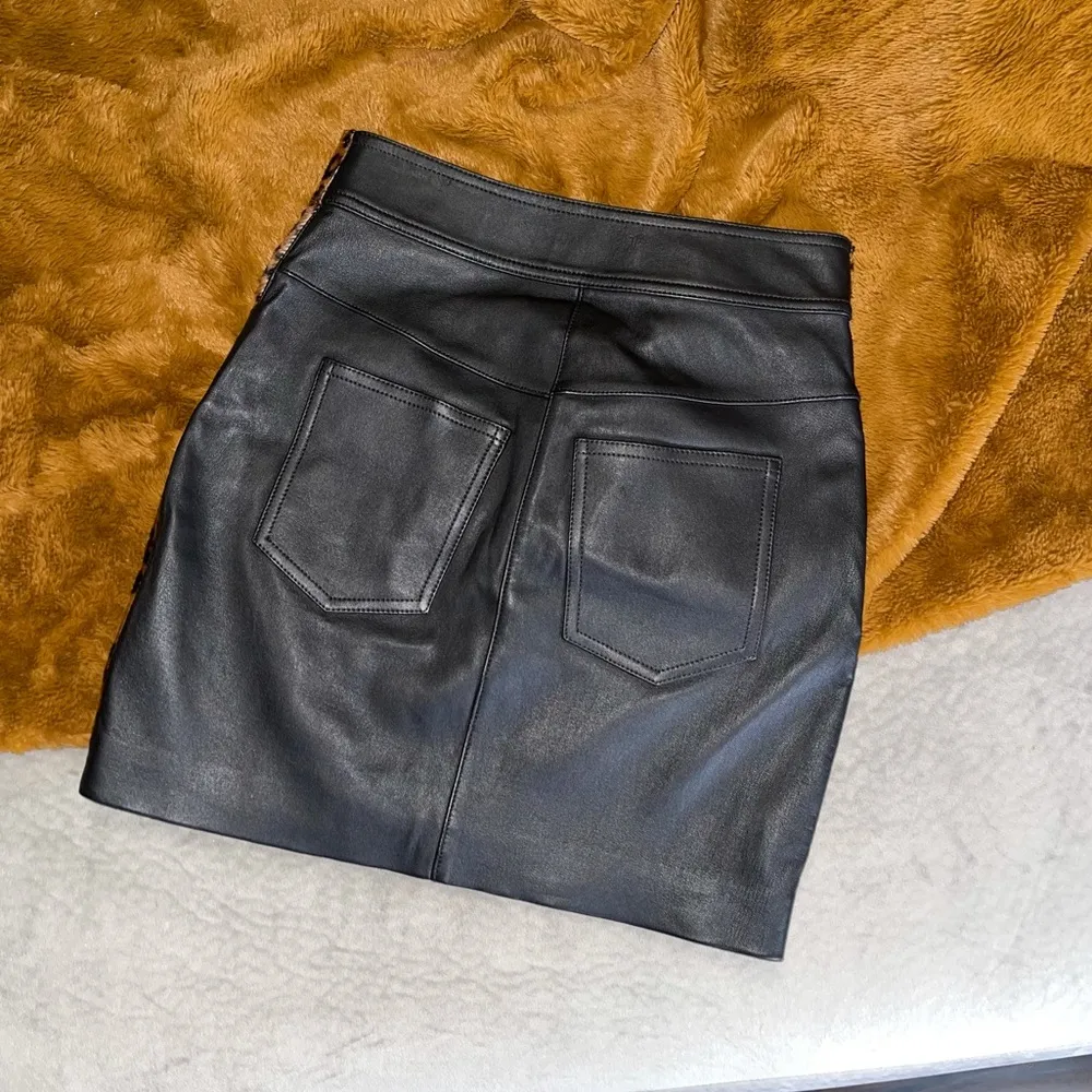 Alexander Wang Leather Leopard-Print Calf Hair Mini Skirt - Image 6