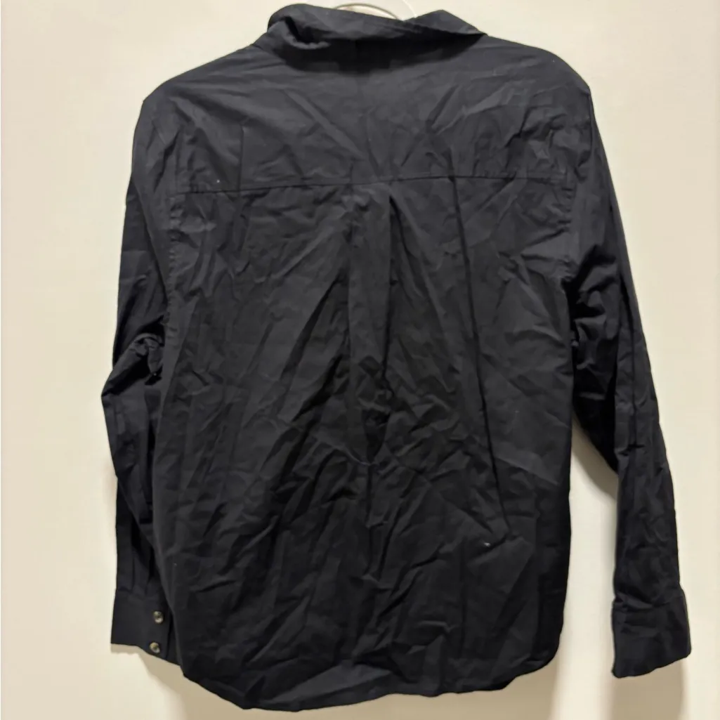 Universal Standard Black Button Down Shirt Size S (14-16) - Image 2