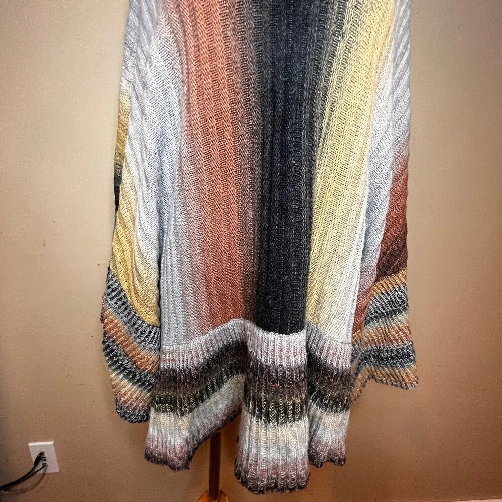 Two Sisters Cowl Neck BoHo Poncho Sweater Fall Lagenlook OS Fall Hippie Ren Fair - Image 4