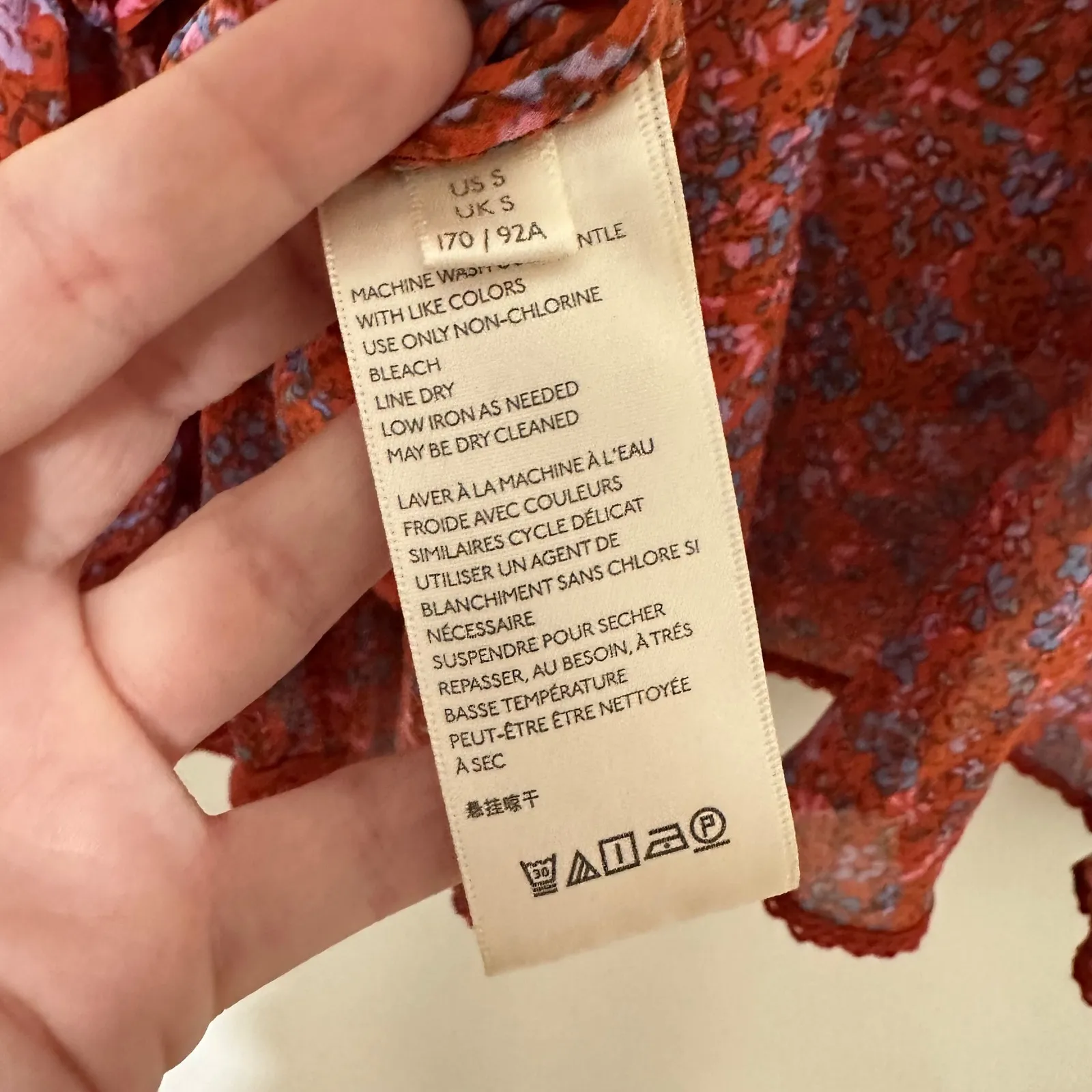 FREE PEOPLE | Red Orange Lola Bell Sleeve Floral Crochet Trim Tassel Kimono, S - Image 9