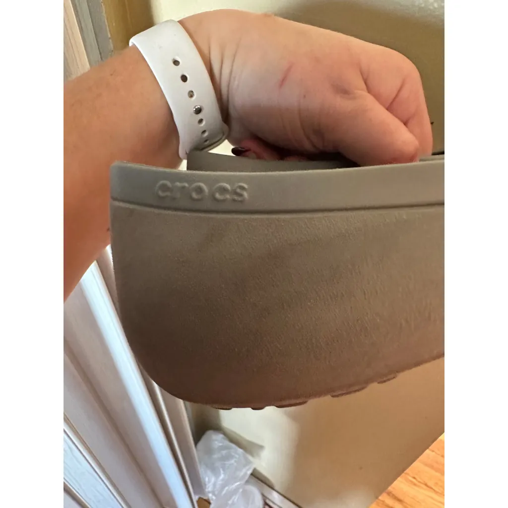 Crocs Mammoth Gray Faux Fur-Lined Ballet Flats Women’s Size 8 - Image 10