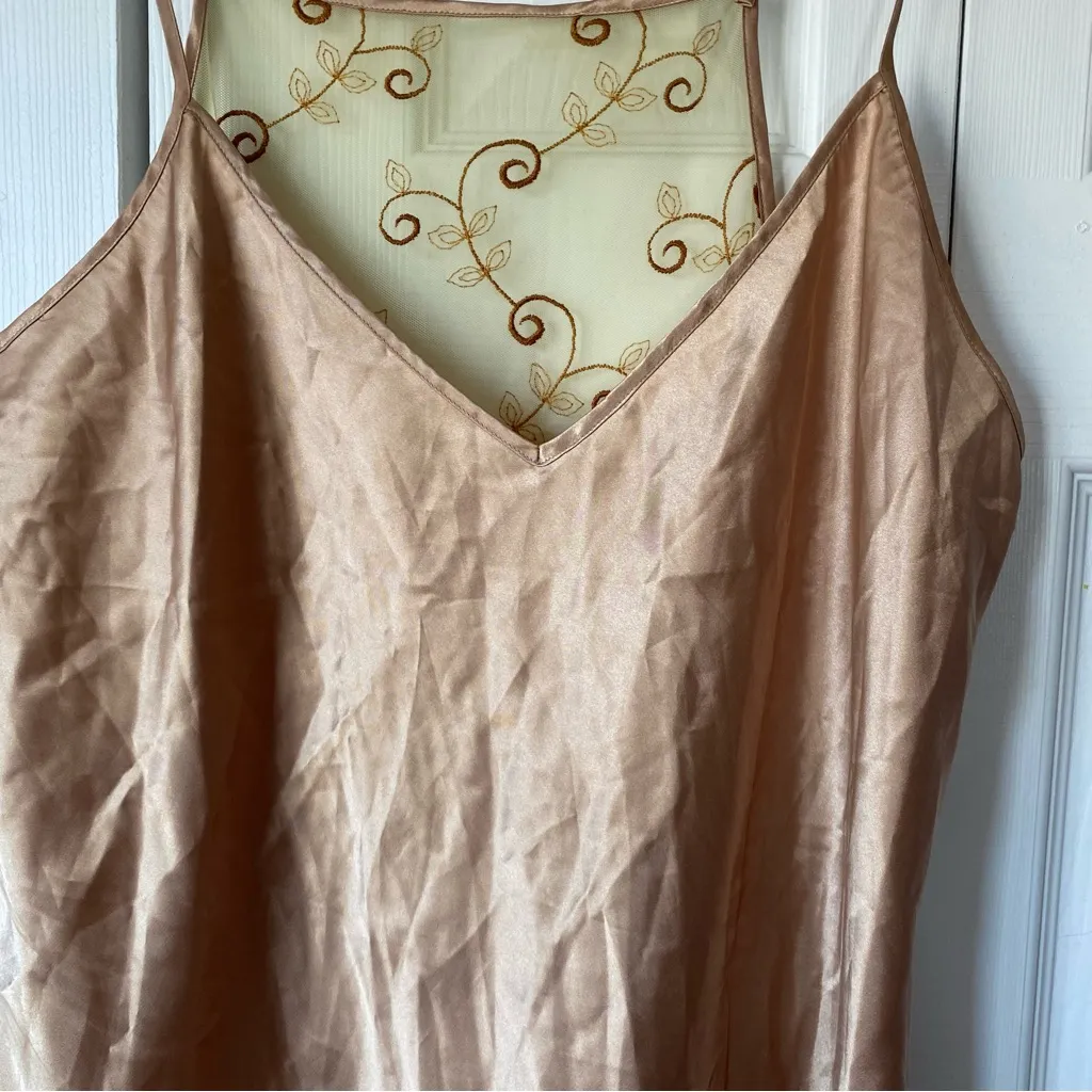 Women’s Large Gold Satin Slip Dress Lingerie Fairy y2k Tan - Image 2