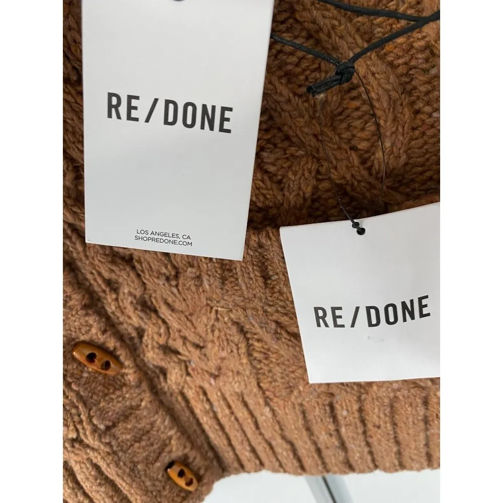 $375 NWT RE/DONE 50s CARDIGAN VEST IN CARAMEL SZ SMALL - Image 6