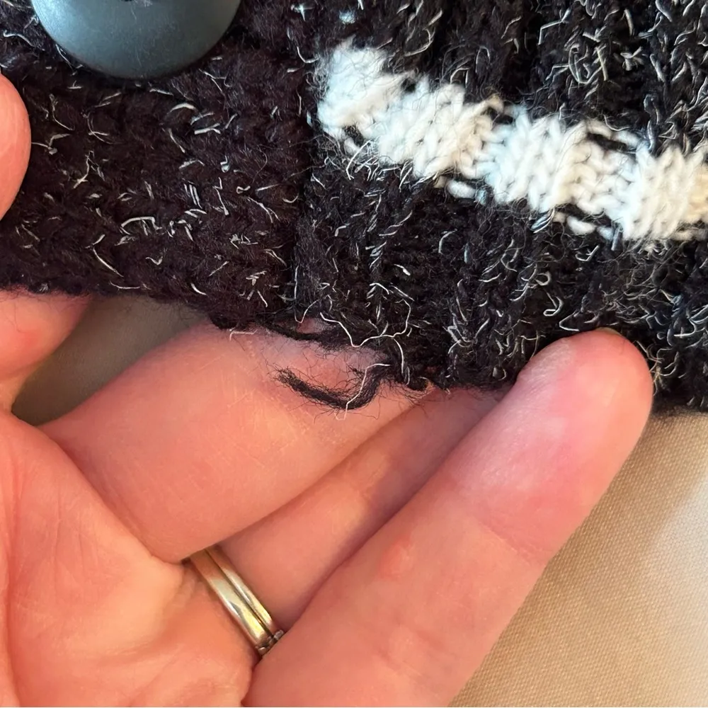 Vintage Honneywell & Todd Cardigan Women’s L Aztec Black White Oversized Size L - Image 6