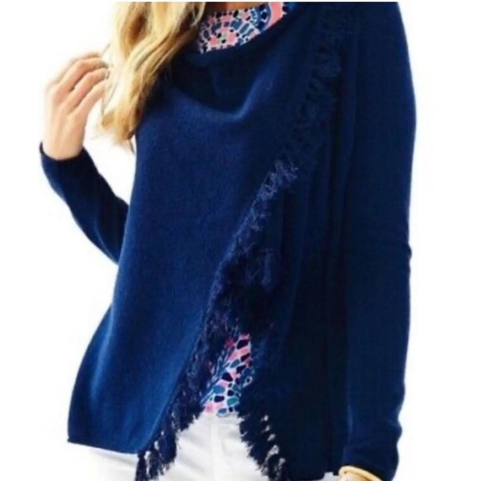 Lilly Pulitzer 100%Cashmere Wrap Sweater Black Size XS - Image 9