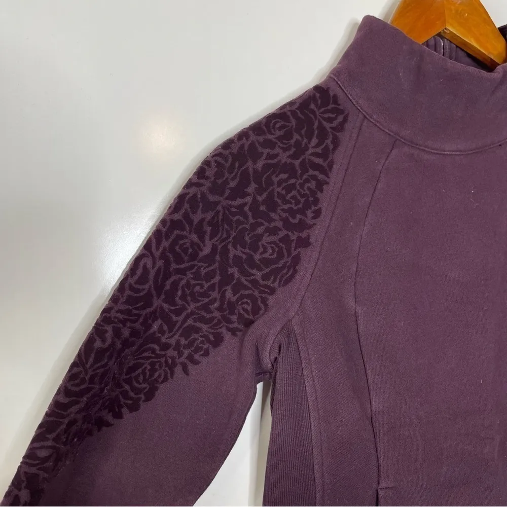 Lululemon Floral Flock Pullover Black Cherry Size 2‎ - Image 5