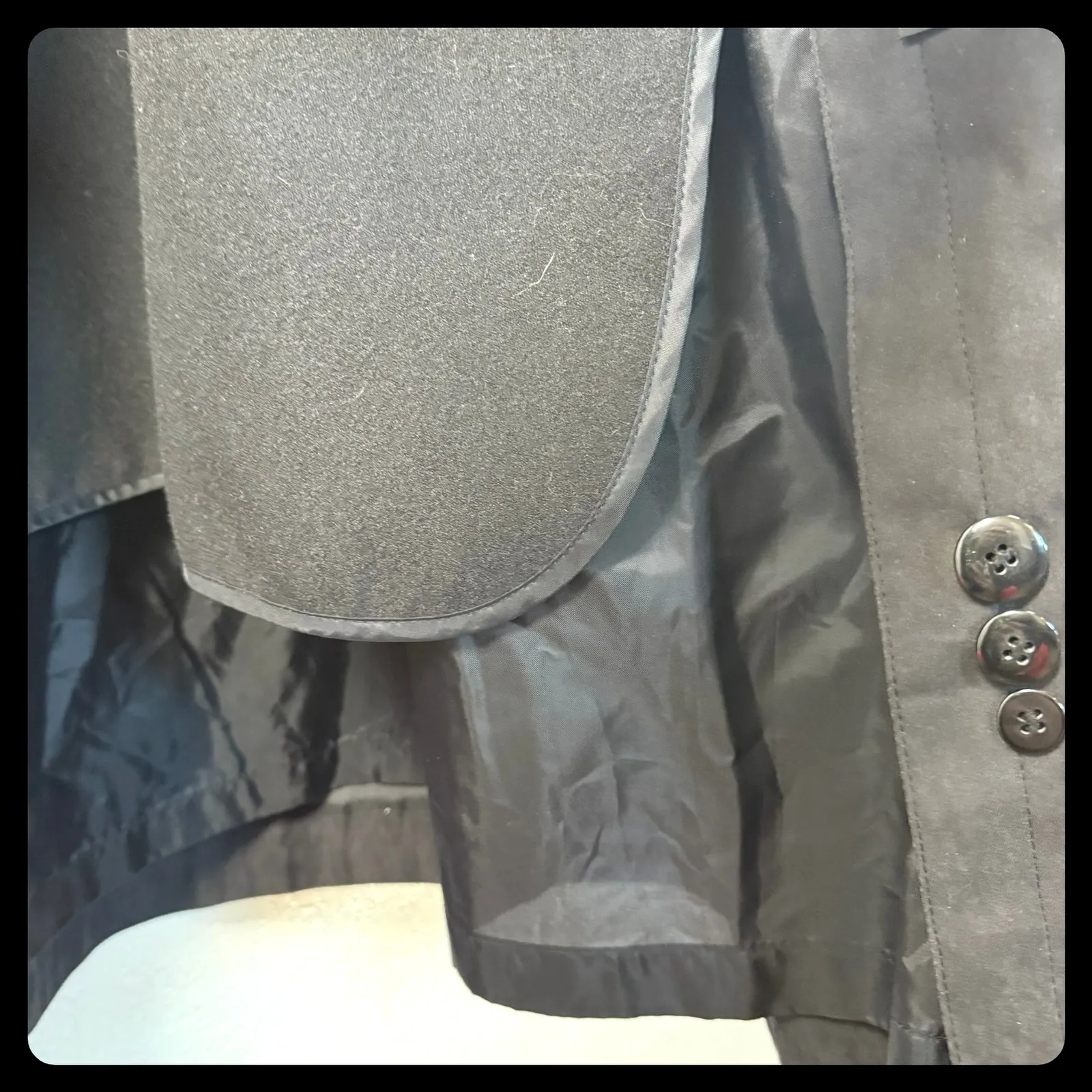 VTG Fleet Street Women's Vintage Black Trench Coat Rain Jacket‎ Size 12 90's Gray - Image 11