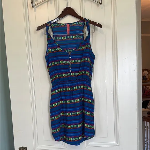 Eight Sixty Blue Sundress Sleeveless Scoop Neck Resort Wear - Image 2