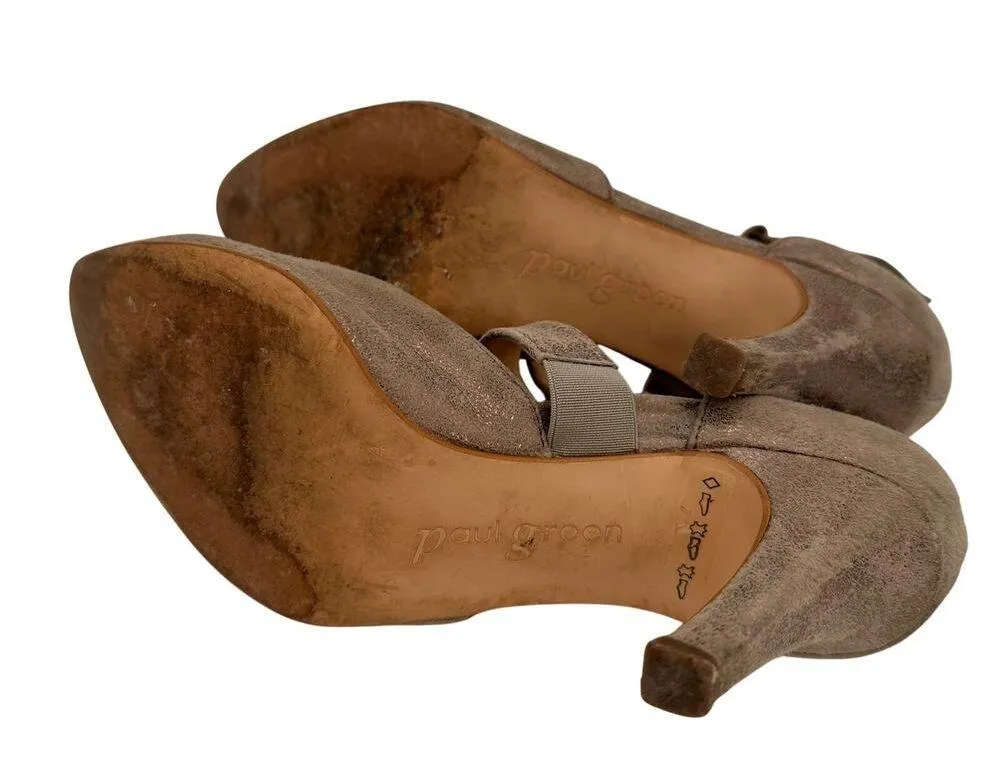 Paul Green Pewter Metallic Nicki Nicolette Asymmetrical Heels Size 4 / 6.5 - Image 9