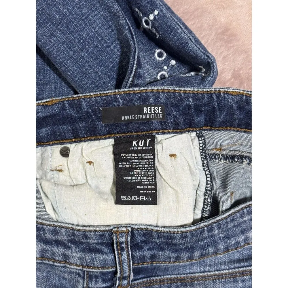 Kut From The‎ Kloth Womens Reese Ankle Straight Leg Blue Denim Size 8 - Image 5