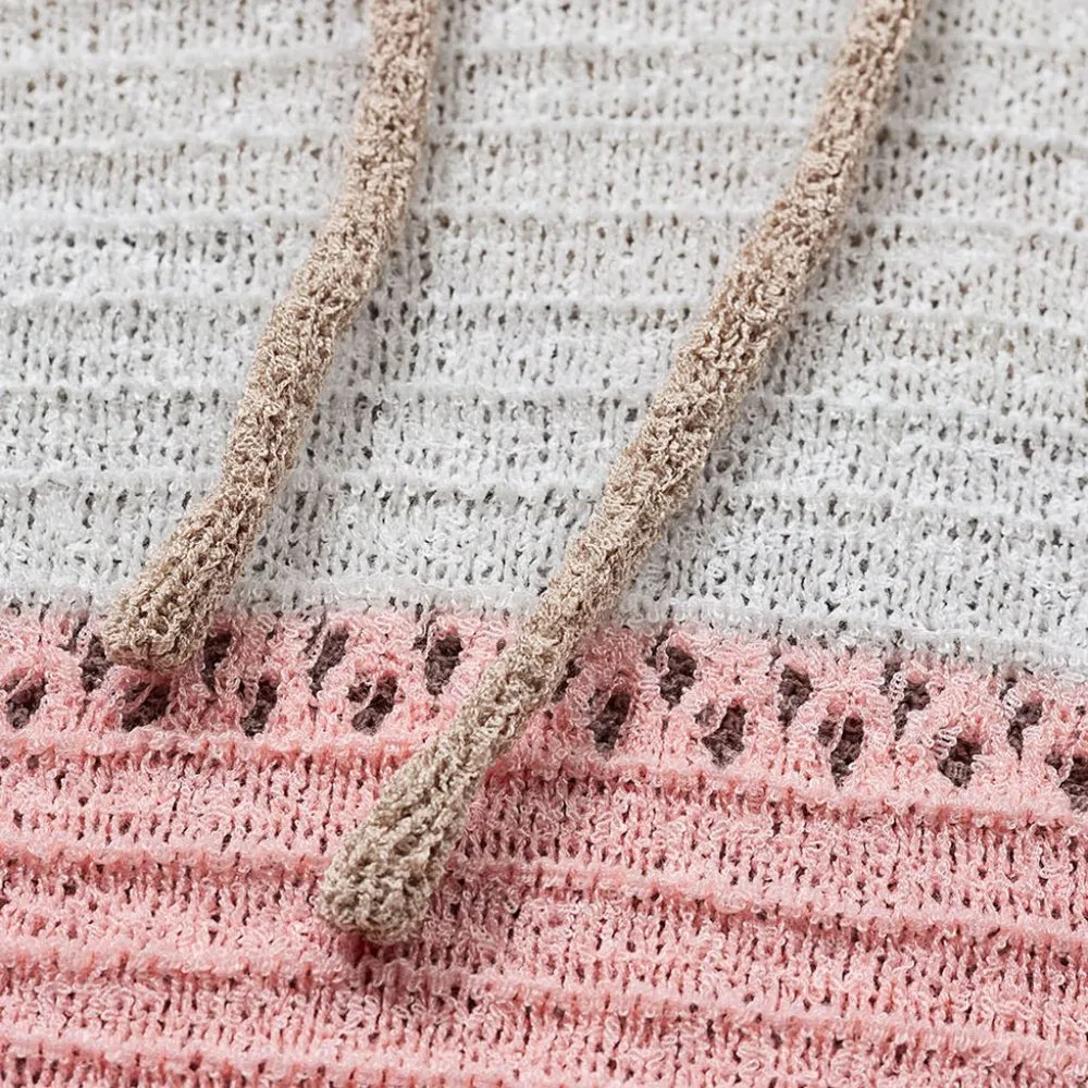 MULTI COLOR LIGHTWEIGHT CLASSIC CHIC KNIT HOODIE Size undefined - Image 5