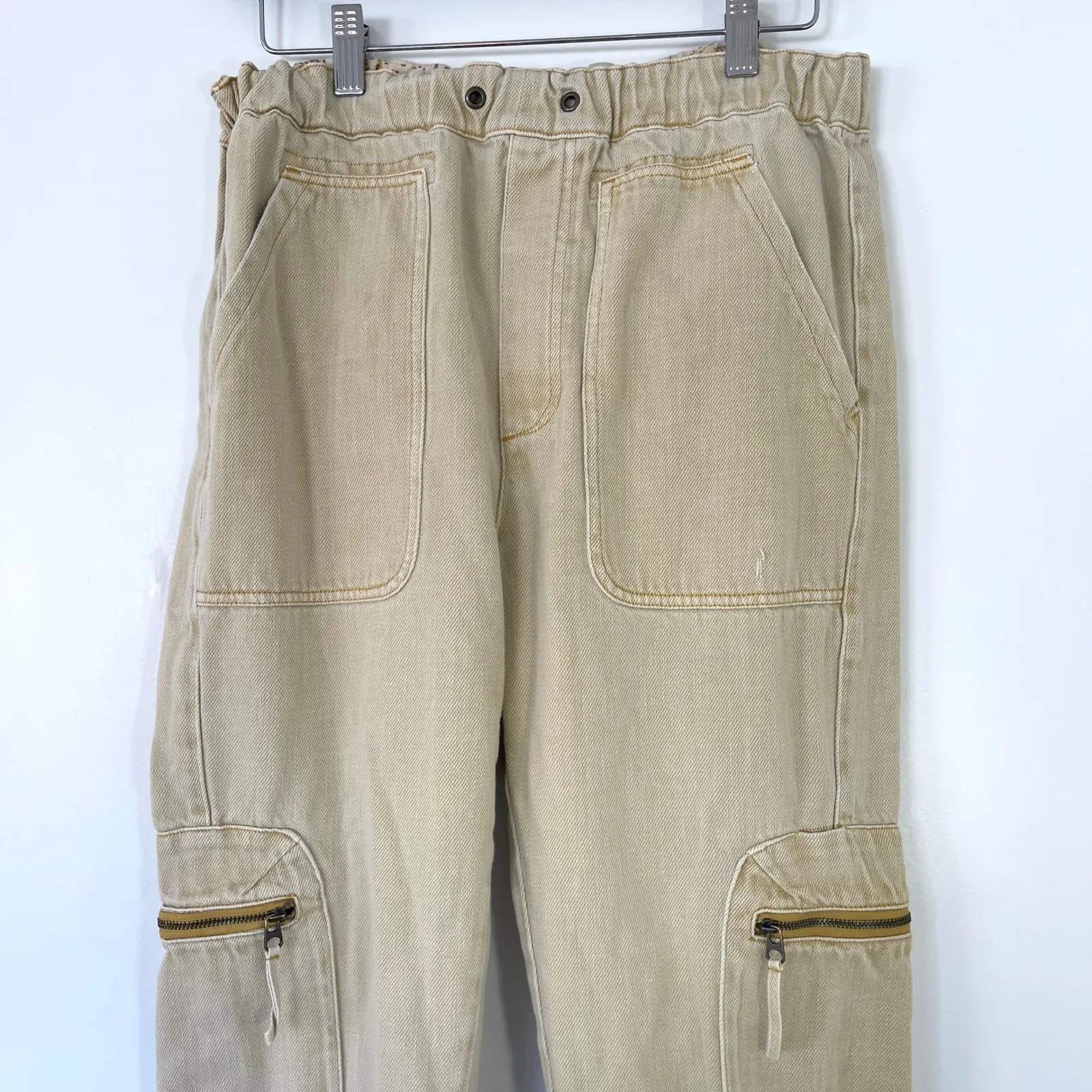 Pilcro Anthropologie Cottage Utility Pants Elastic Waist Tulip Hem Size Small - Image 2