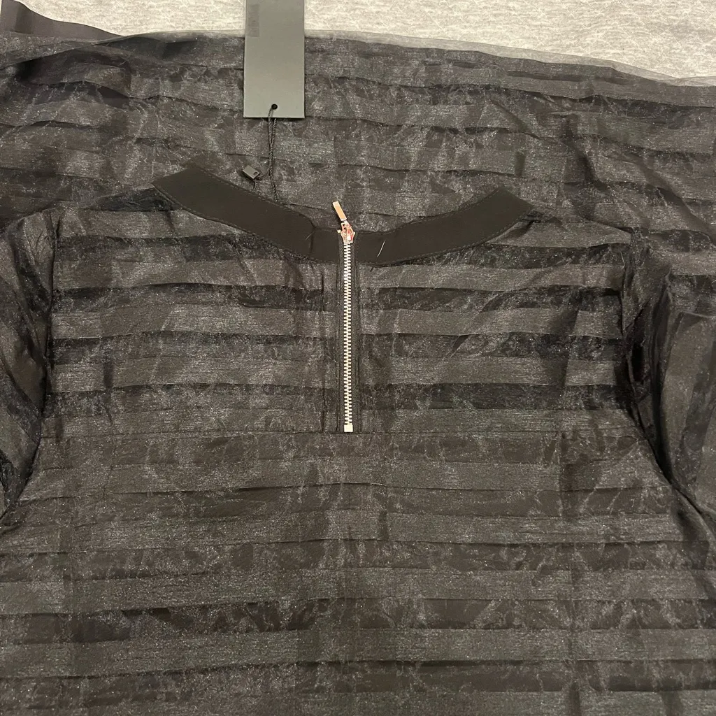 Gray Striped Women's Blouse by Black Size 4 - Image 3