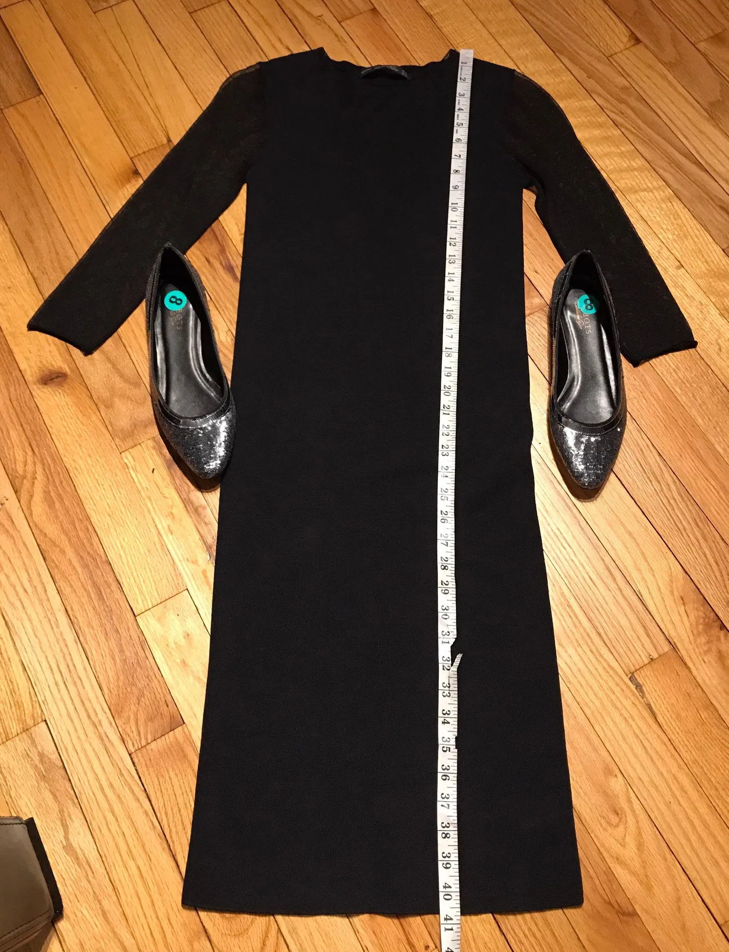 Knit Sweater Dress Sheer Neck & Sleeve Fit Shift Sheath Whimsgoth  - Image 6