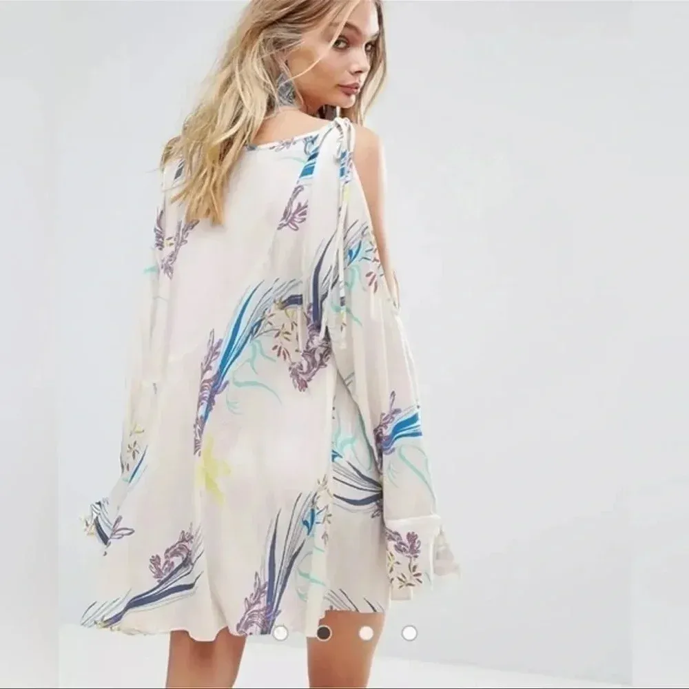 Free People | Clear Skies Floral Printed Cold Shoulders Tunic Dress Size XS - Image 6