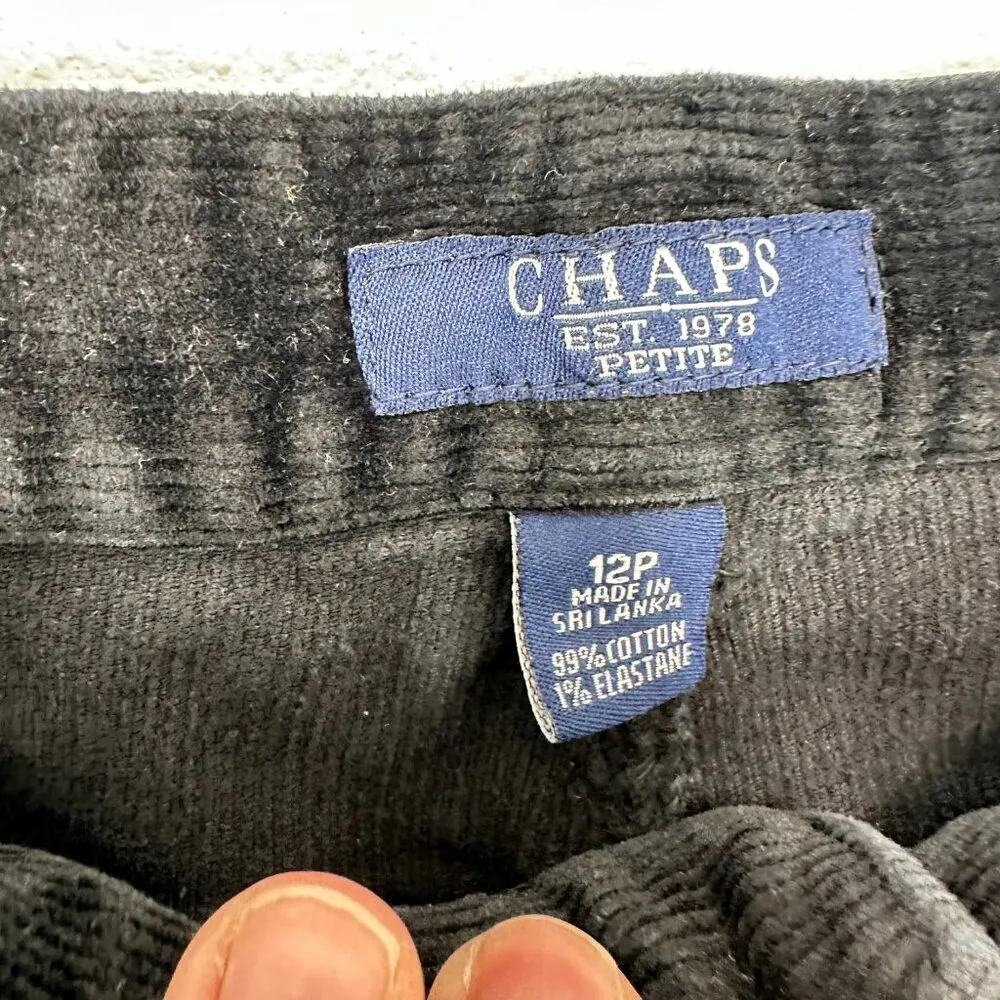 Chaps‎ Black Corduroy 12P Straight Leg Classic Casual Winter Essential Cabincore - Image 5