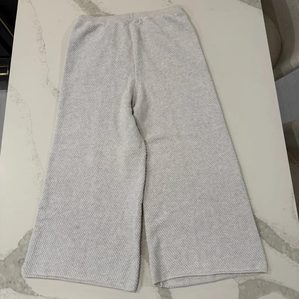 Free People Beach NWT Hailee Sweater Knit Wide Leg Pants Womens XL Ivory Heather - Image 10