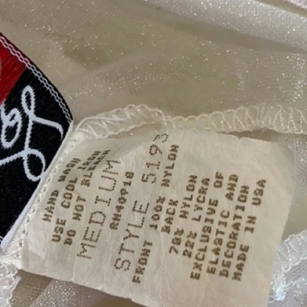 Vintage Mesh Rosette Bustier Camisole White Size M - Image 4