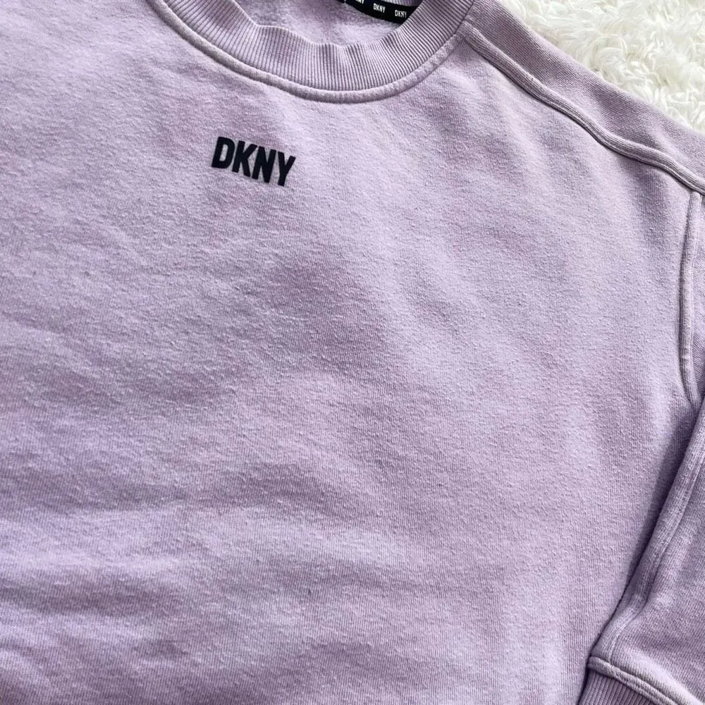 Semi-Cropped Crew Neck Sweatshirt Size Medium Purple - Image 8