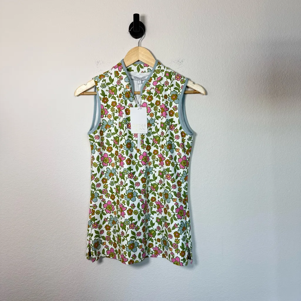NWT Smith & Quinn Kennedy Sleeveless Zip Golf Top Dandelion Haze S Green - Image 4
