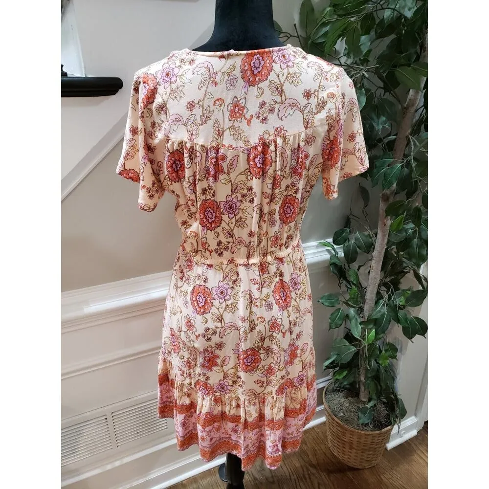 Violet Skies Women's Beige Floral Rayon V - Image 7