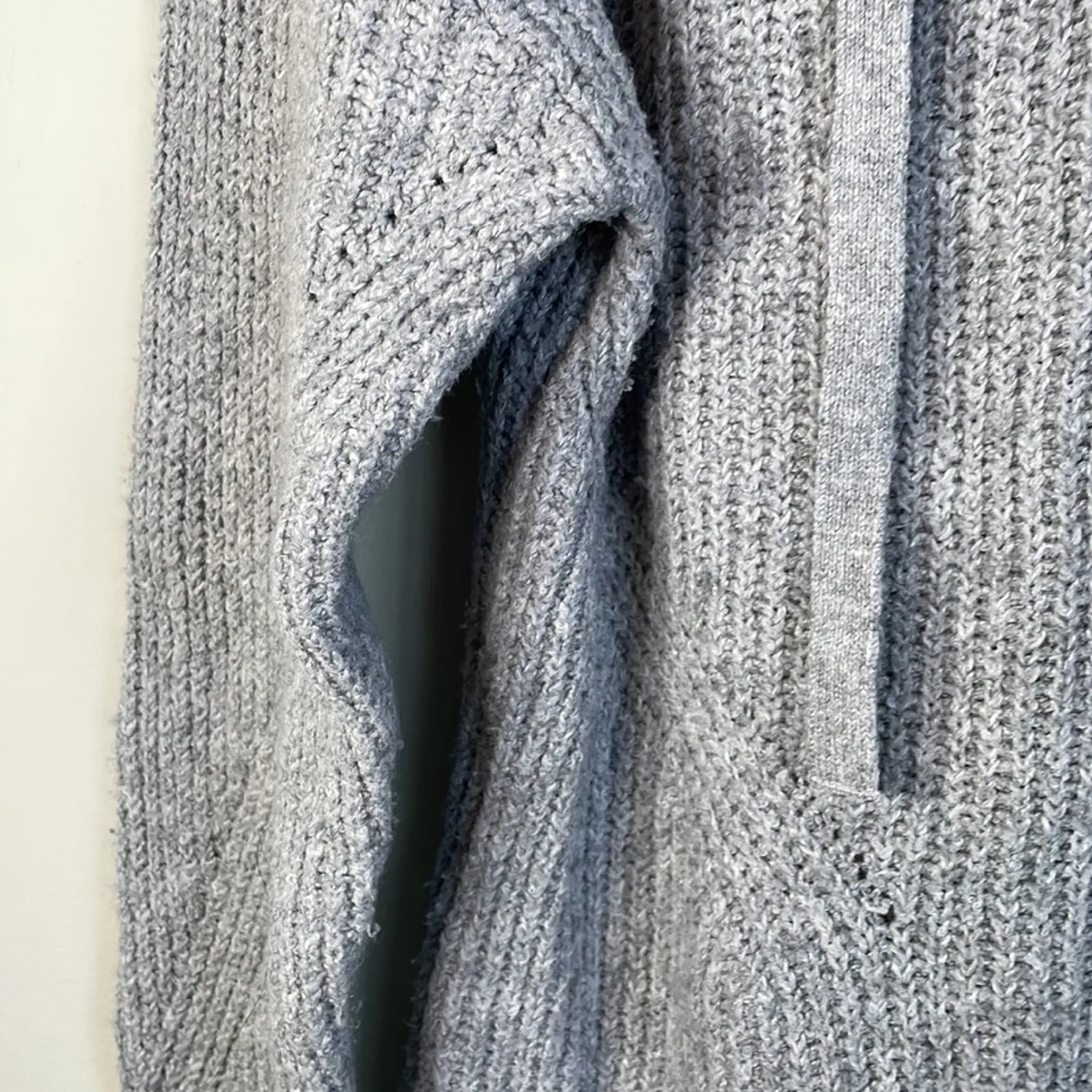 American Eagle Gray Knit Lace Up‎ Long Sleeve Sweater Dress Size M - Image 7