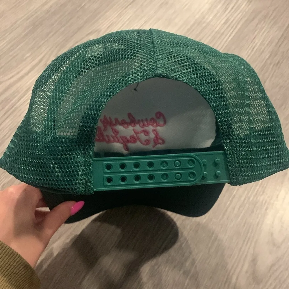 • NEW Cowboys and tequila embroidered green and pink trucker hat - Image 3