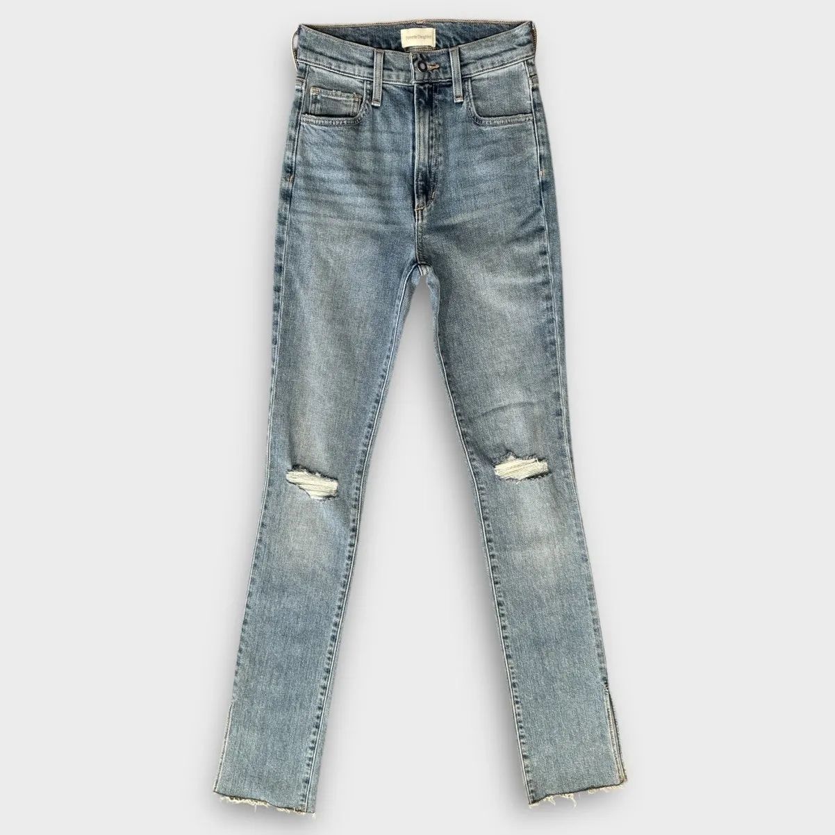 Favorite Daughter Valentina Super High Rise Tower Jean with Slit Size 23 Blue - Image 5