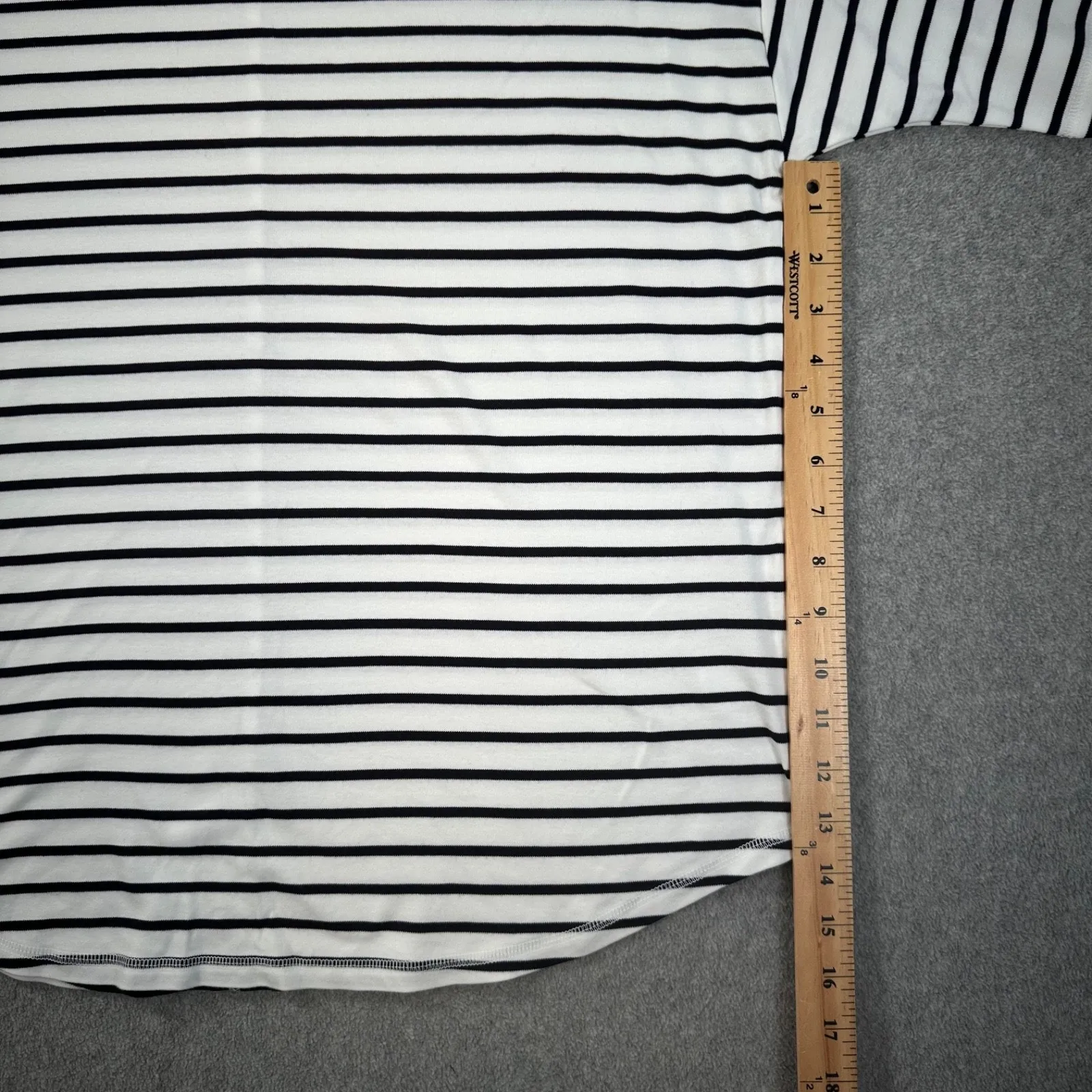 Lands' End Striped Short Sleeve Tee Shirt Women's 1X (16W-18W) Navy Blue/White - Image 5
