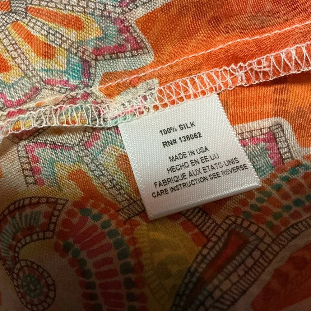 Lavender Brown Boho Colorful Silk Blouse - Image 3