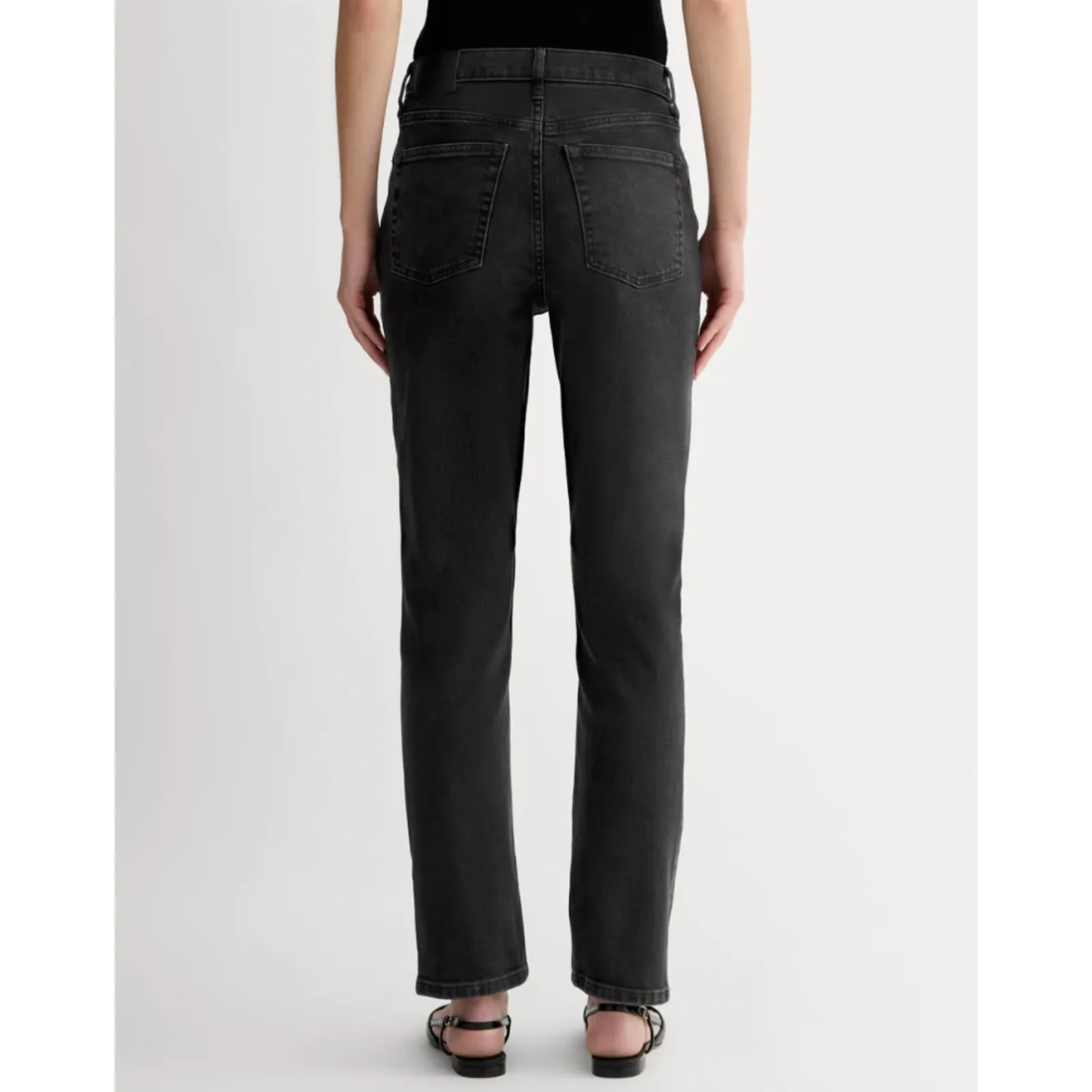 NEW Everlane Sz 28 The Cheeky Straight Jean in Washed Black High Rise - Image 10