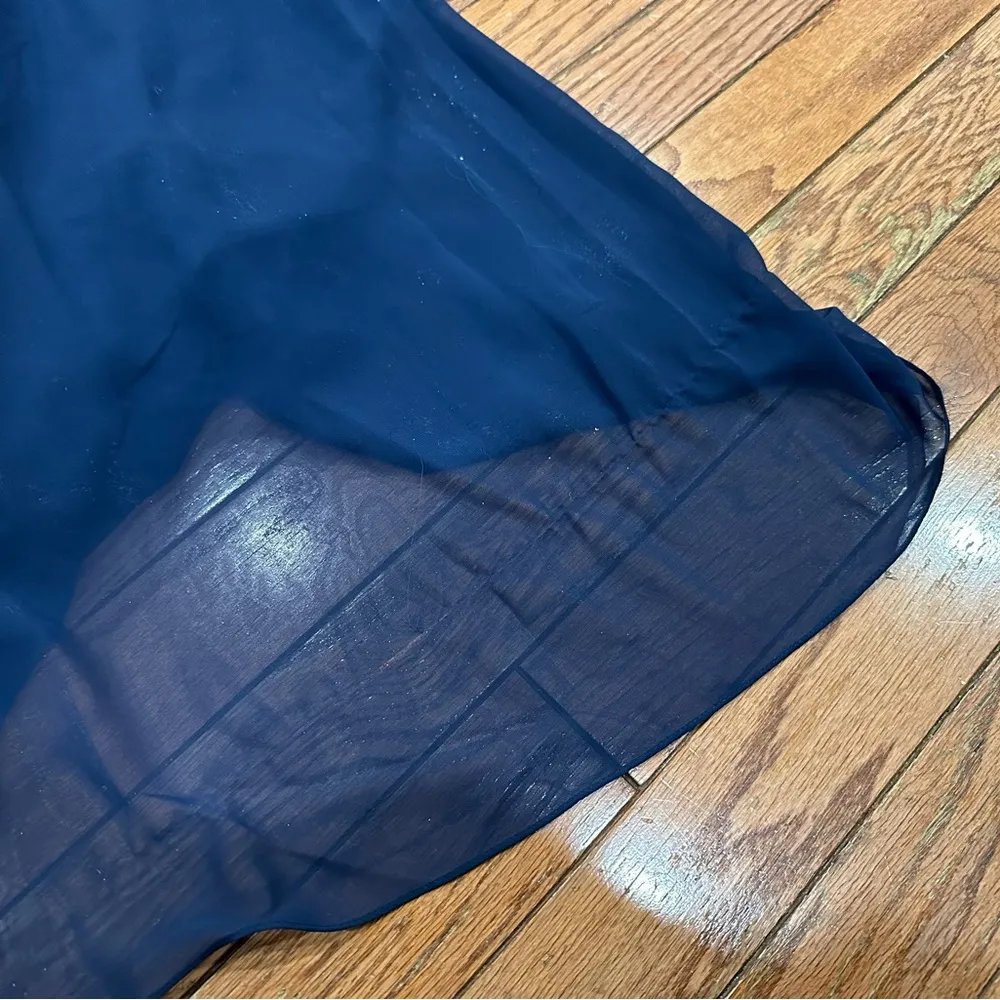 Mac Duggal Bow Halter Chiffon Evening Gown 55035 Midnight size 10 - Image 8