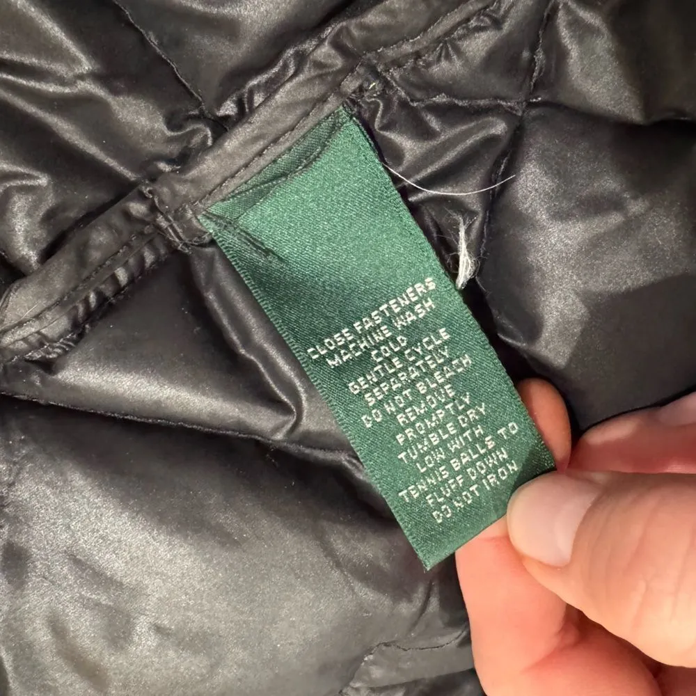 Lauren Ralph Lauren Down Feather Puffer Insulated Parka Quilted Women’s Large Black - Image 5