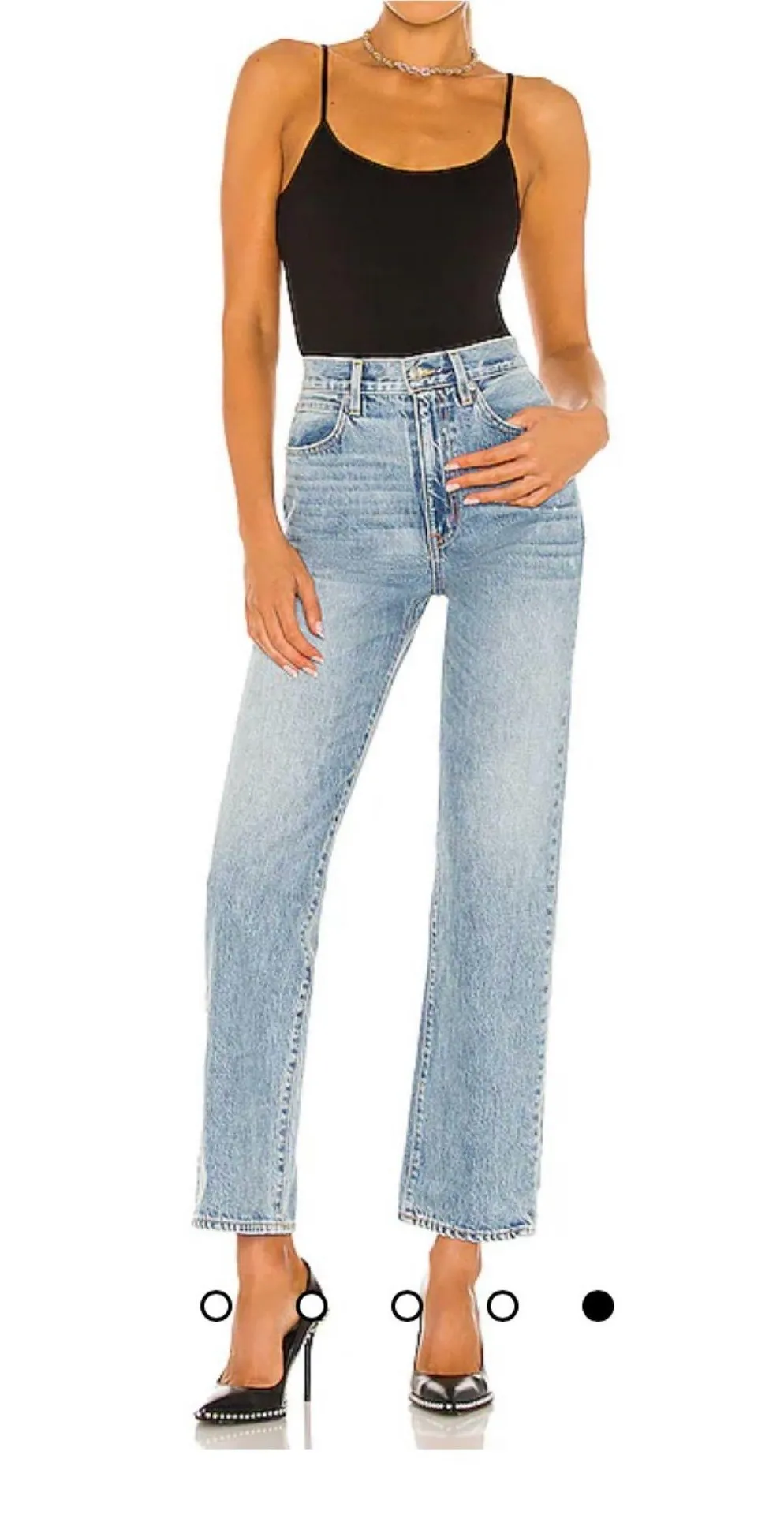 L'AGENCE Ford Spaghetti Tank Bodysuit in black, size XS  - Image 2