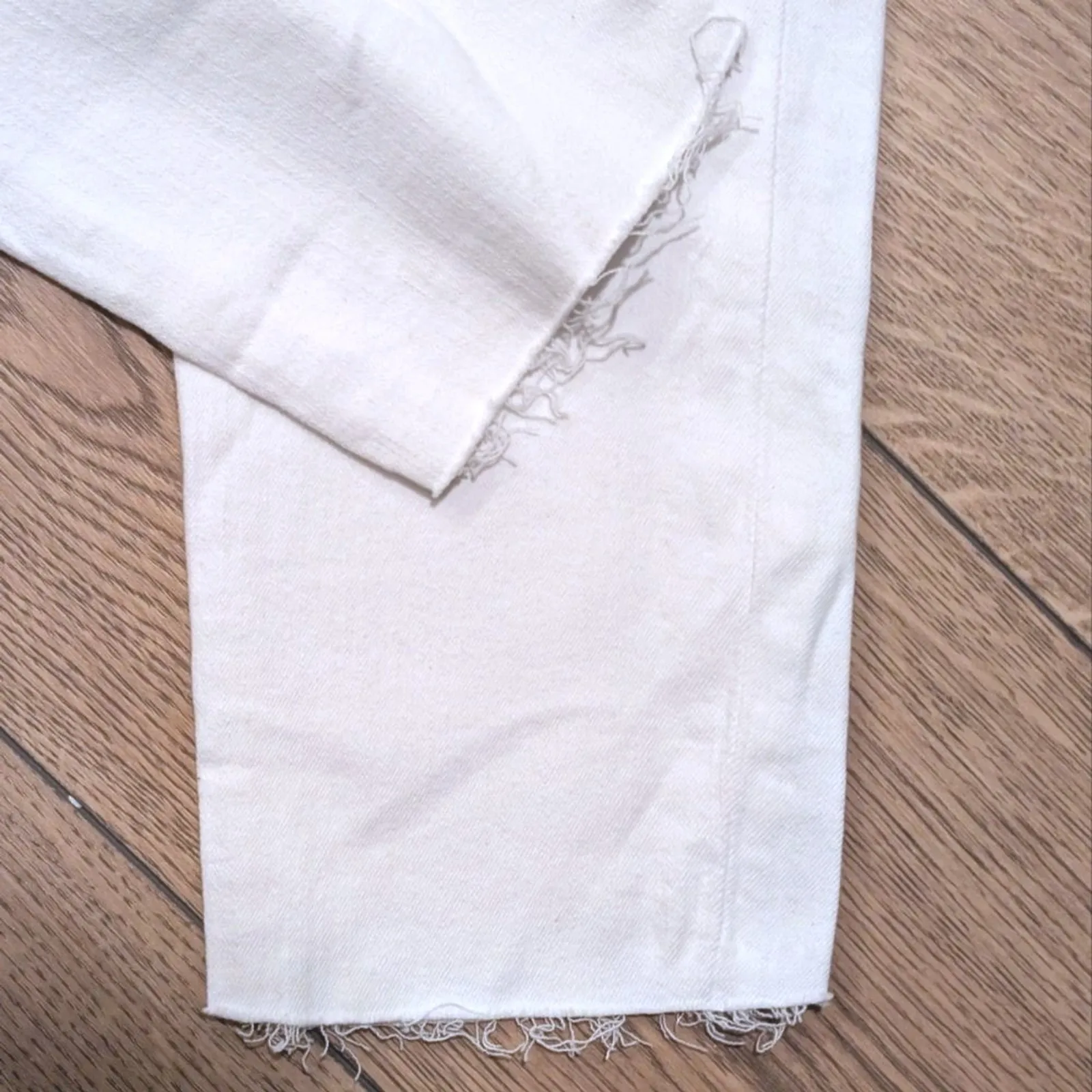 Joe's Jeans 31 NWT White Denim High Rise Skinny Ankle Frayed Hems Stretch NEW - Image 4