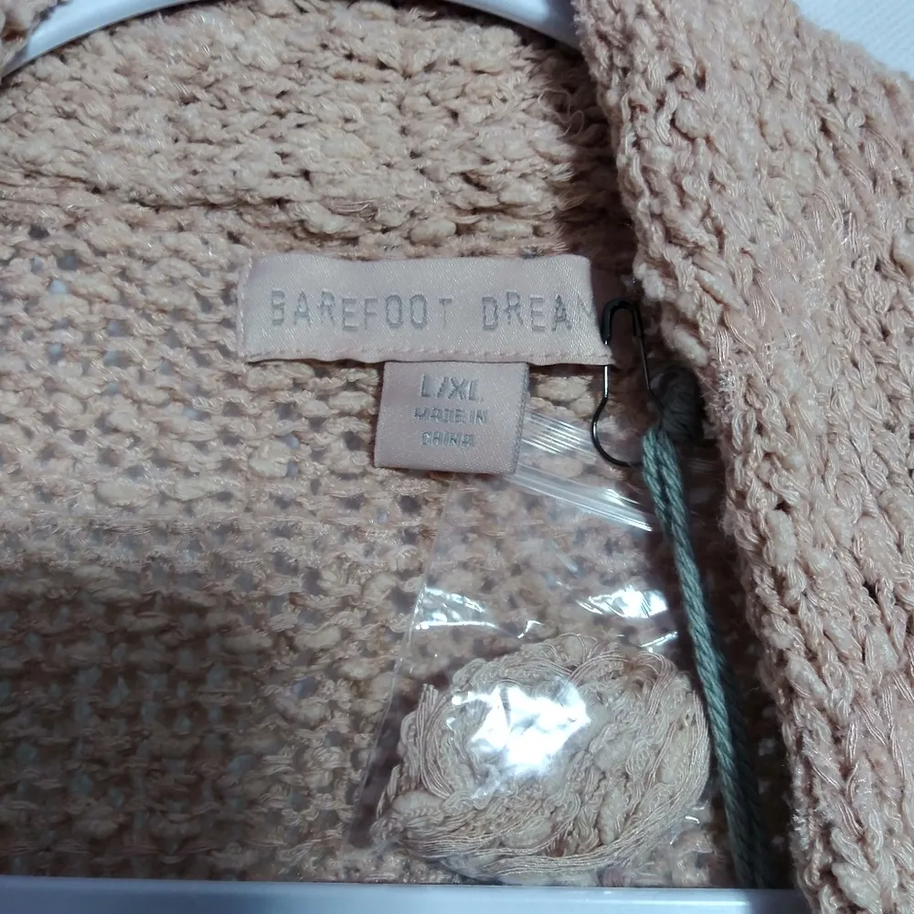 Barefoot Dreams Boucle Shadow Stripe Cardigan Rose Water NWT Size L/XL - Image 6